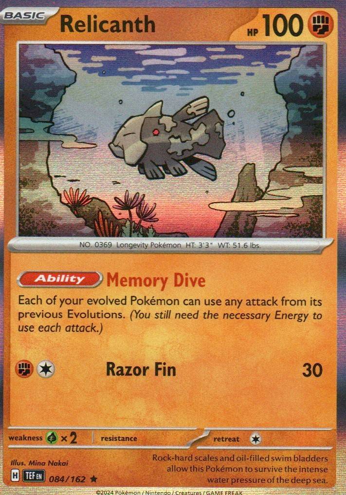 Relicanth - Rare SV05: Temporal Forces 084/162 NM