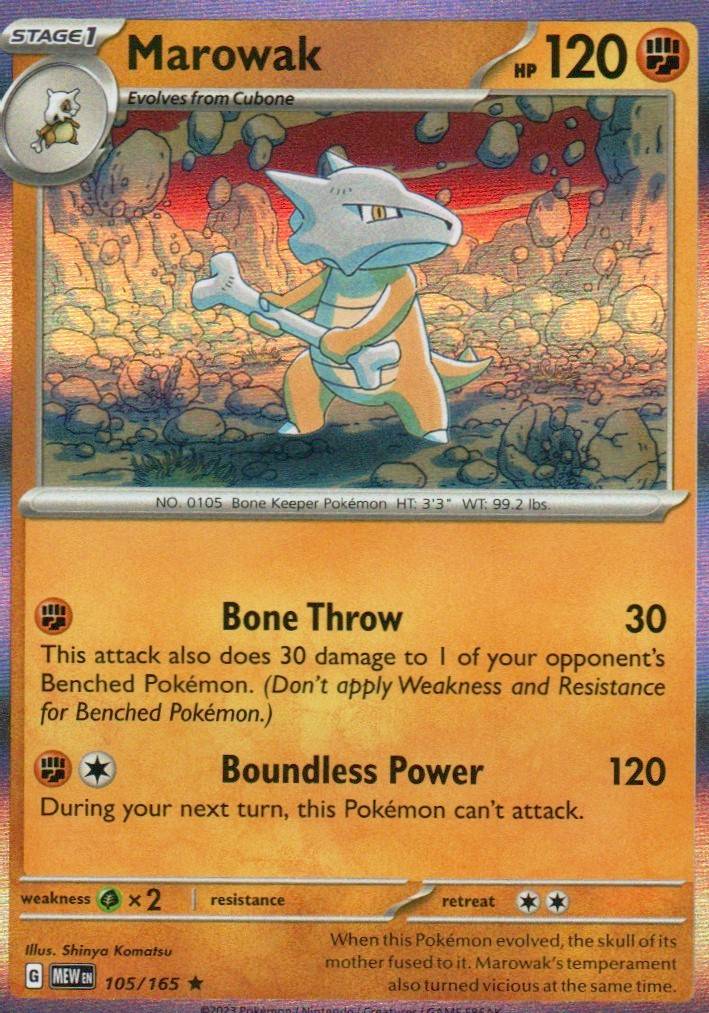 Marowak Rare SV: Scarlet & Violet 151 105/165 NM