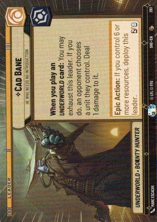 Cad Bane - He Who Needs No Introduction (Hyperspace) Common Shadows of the Galaxy 293 NM (Back)