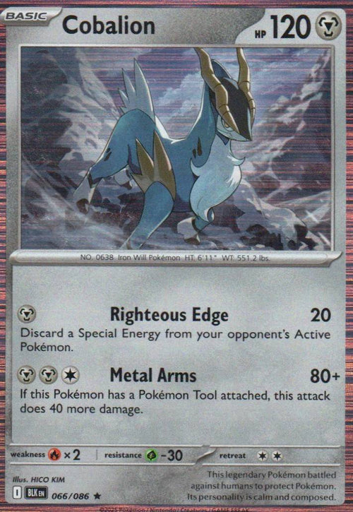 Cobalion Rare SV: Black Bolt 066/086 NM