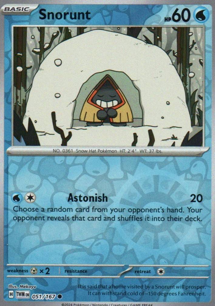 Snorunt Common SV06: Twilight Masquerade 051/167 NM