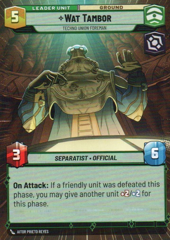 Wat Tambor - Techno Union Foreman (Hyperspace) Rare Twilight of the Republic 281 NM (Back)