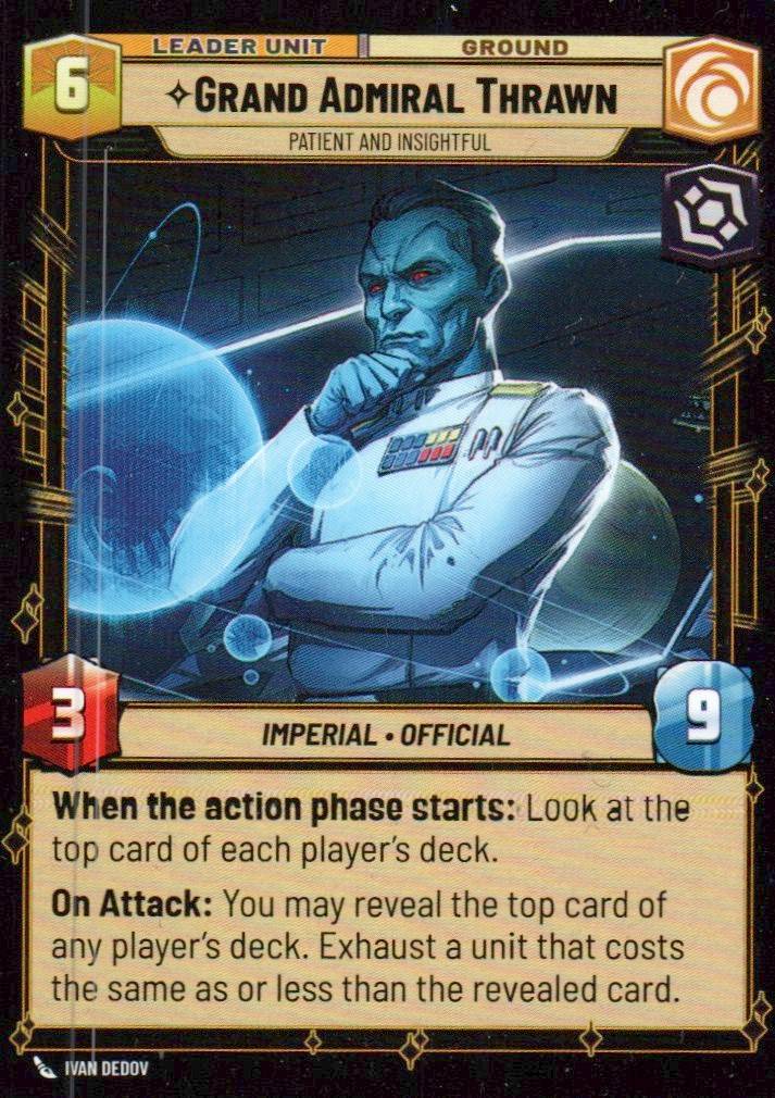 Grand Admiral Thrawn - Patient and Insightful Rare Spark of Rebellion 016/252 NM (Back)