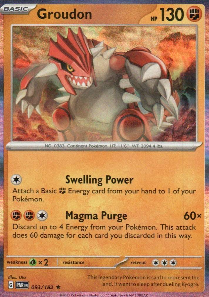 Groudon - Rare SV04: Paradox Rift 093/182 NM