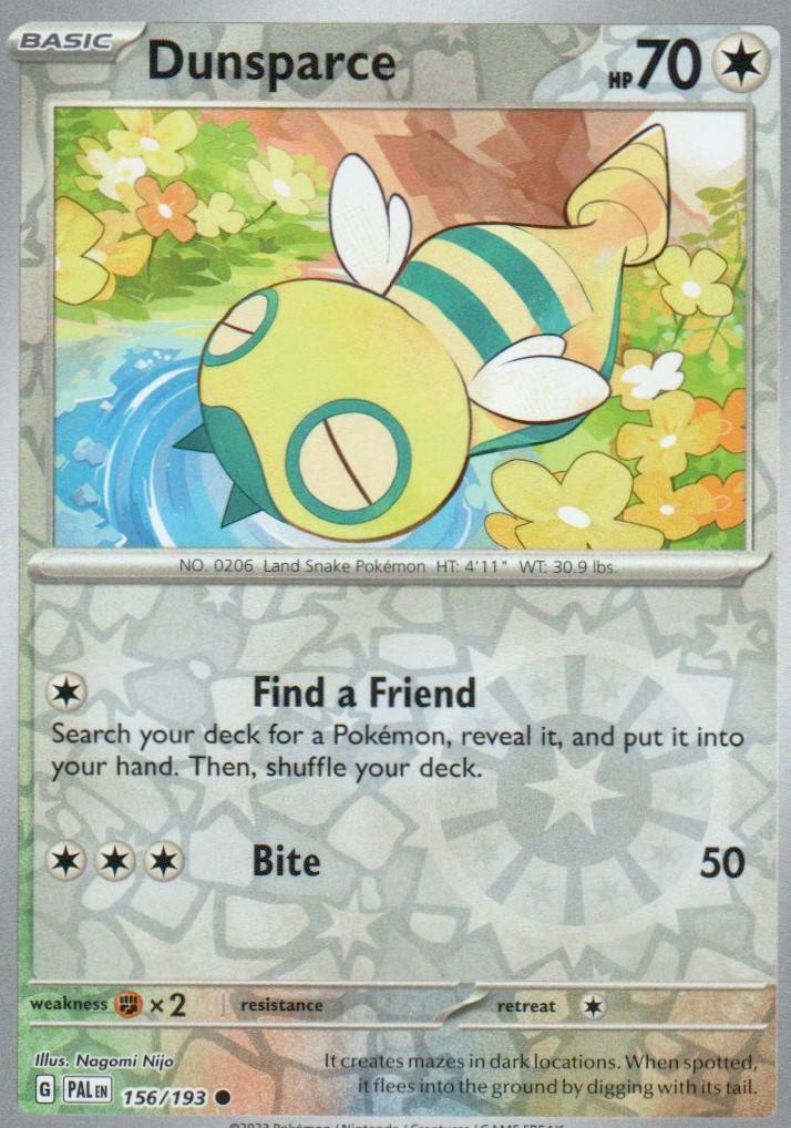 Dunsparce Common SV02: Paldea Evolved 156/193 NM